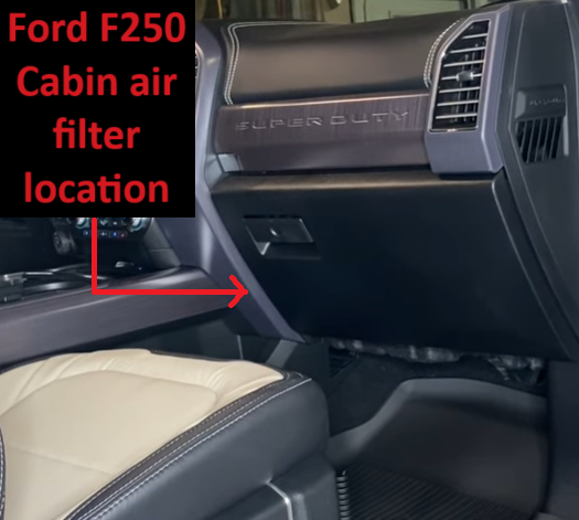 2015 f250 cabin air filter location